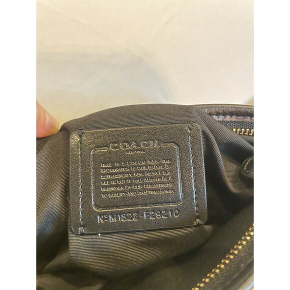 Coach Signature Crossbody Purse Zip File Brown Black Designer Bag Medium - Picture 6 of 10